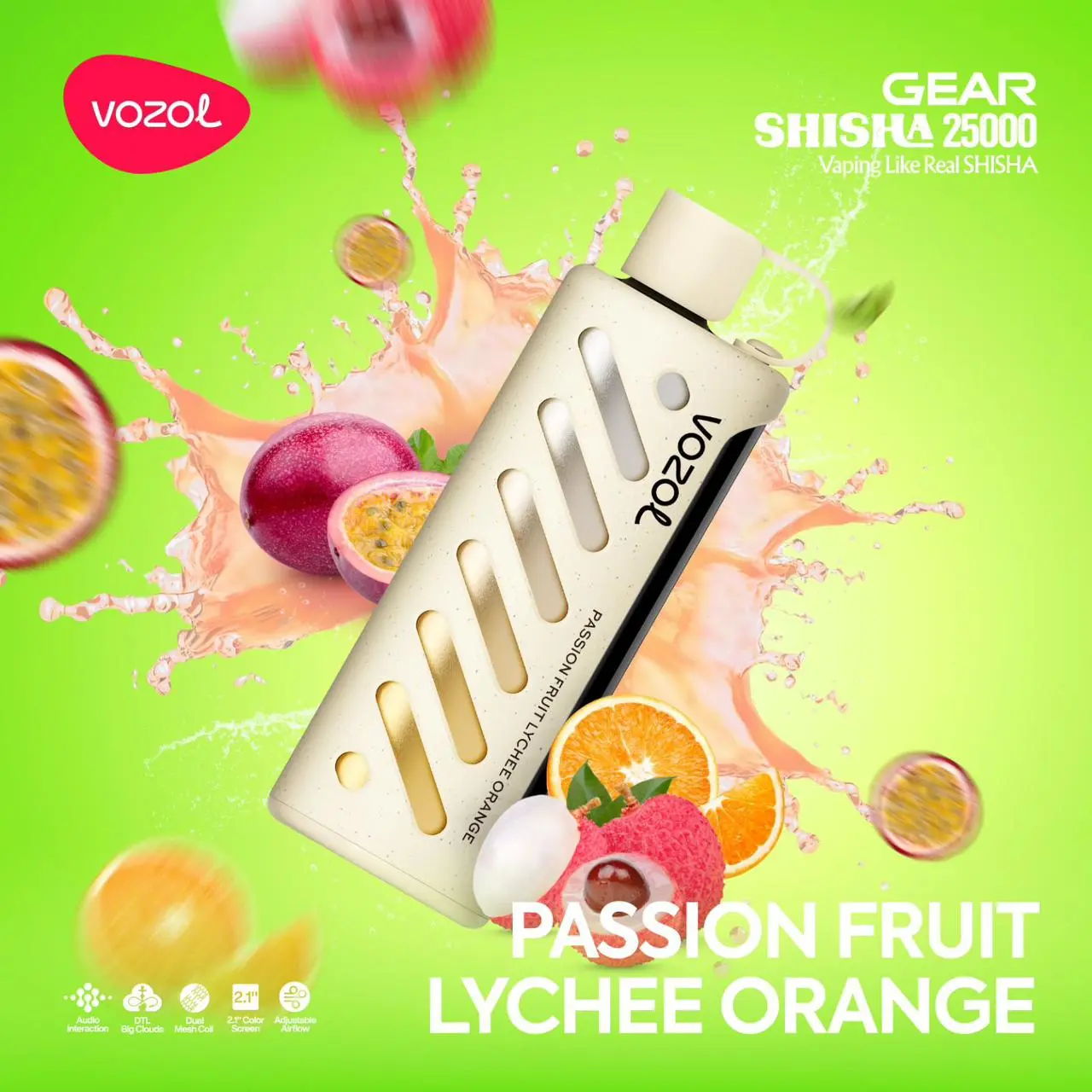 Vozol Gear 25000 Passion Fruit Lychee Orange